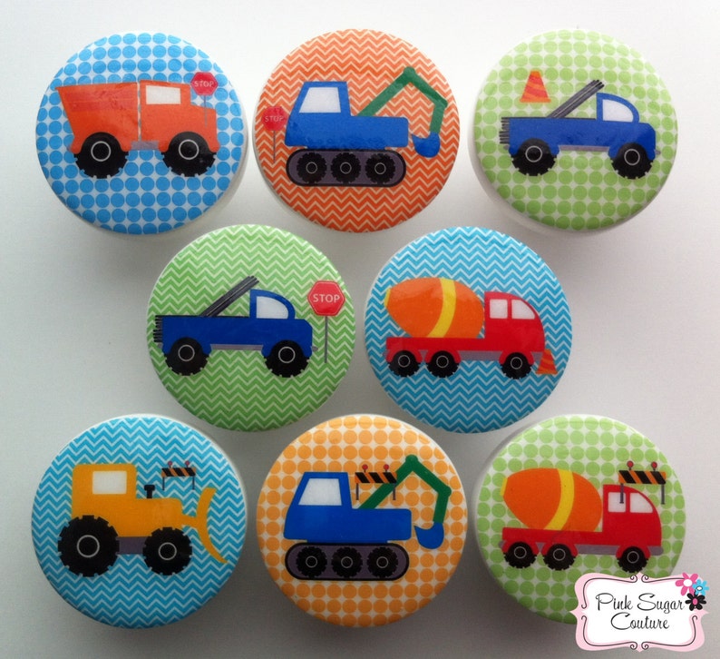CONSTRUCTION TRUCKS KNOBS Boys Drawer Pulls Kids Nursery Room Etsy