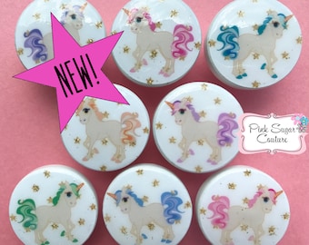 UNICORN Knobs Kids Nursery Decor with GLITTER! Room Drawer Pull Kids Bedding Decor