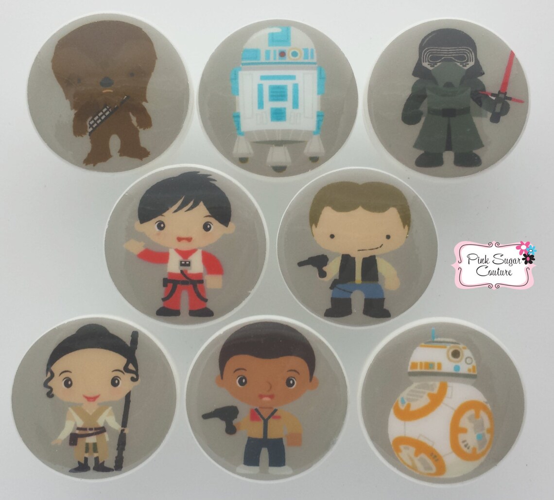 STAR WARS KNOBS Force Awakens Gray Kids Nursery Handmade Etsy