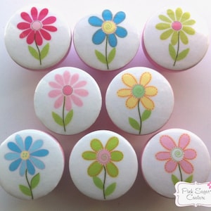 MANOPOLE DA GIARDINO MARGHERITE fiori cassetti ceramiche festa ragazze cameretta bambini ... così carine blu rosa lavanda giallo