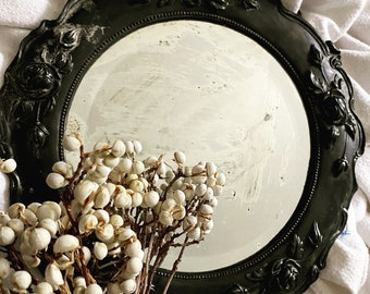Antique Mirror, Silvery Mercury glass, witch, antique mirror, shabby chic, French cottage.