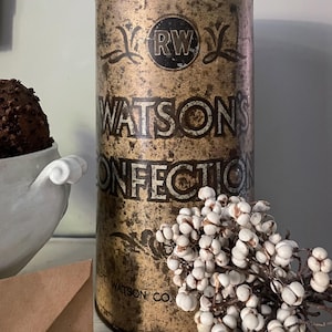 Antique Robert Watson company, Toronto Canada Watson’s confections Tin. Found Store Stock. Candy Tin.