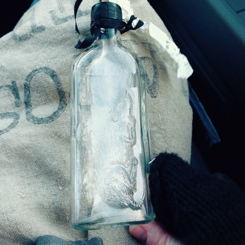 Rat Poison Bottle with embossed Rat in the Glass.VERY RARE. Etsy