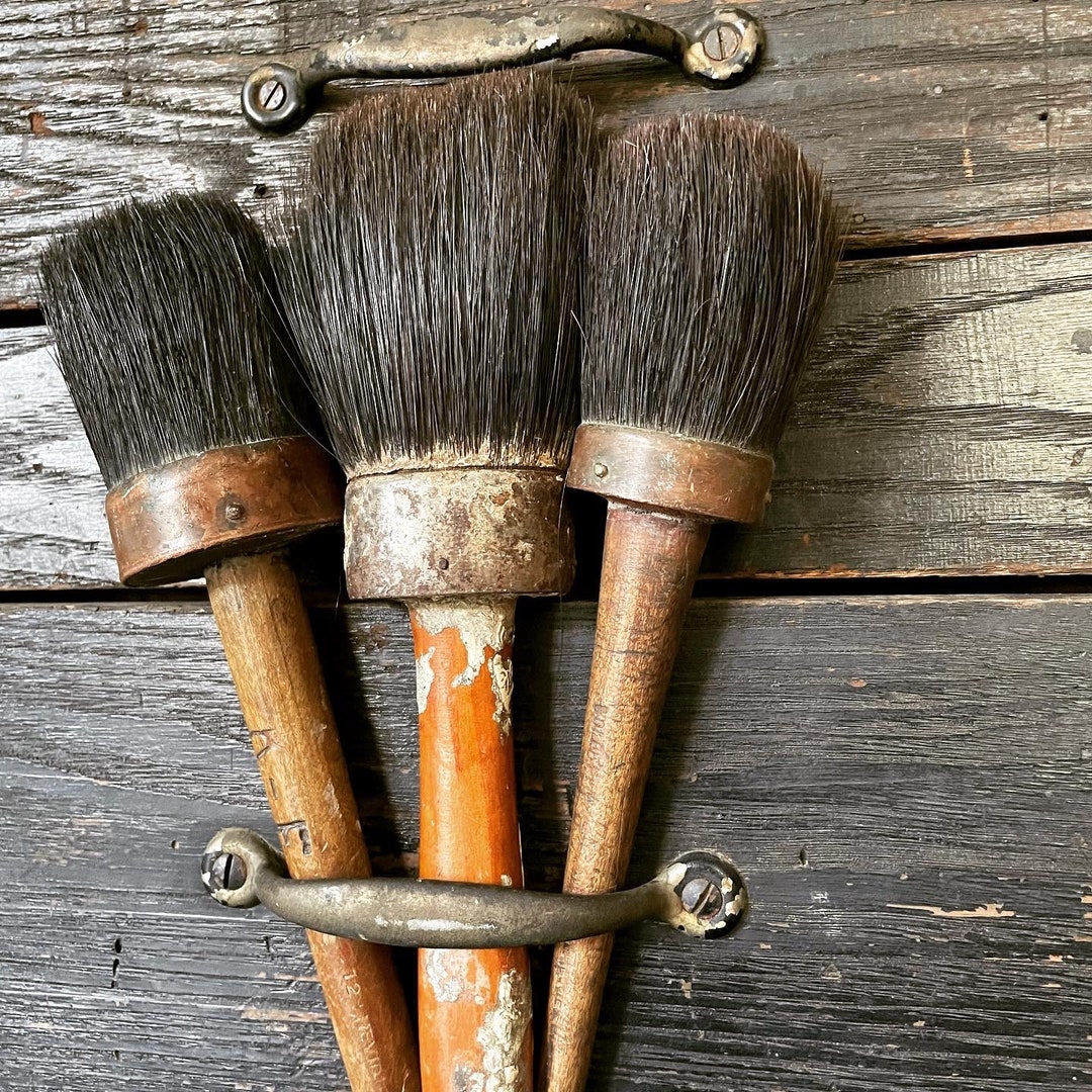 Antique Paint Brush 3 With Real Hair Nice Patina Wonderful Etsy
