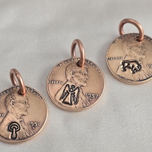 STAMPED PENNY PENDANT, Memorabilia, Coin Collectables, Stamped, Charm, Copper Coin Jewelry, Minimalist, State, Country Western, Gift for Her