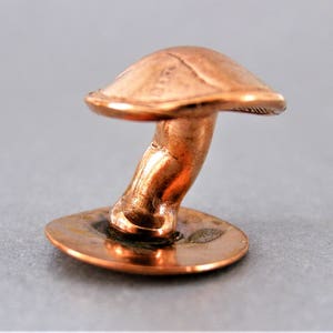 COPPER MUSHROOM, HANDMADE, Miniature Sculpture, 18 mm to 22 mm height, one of my Original &quot;Penny Creations&quot; using a Solid Copper Penny Coin