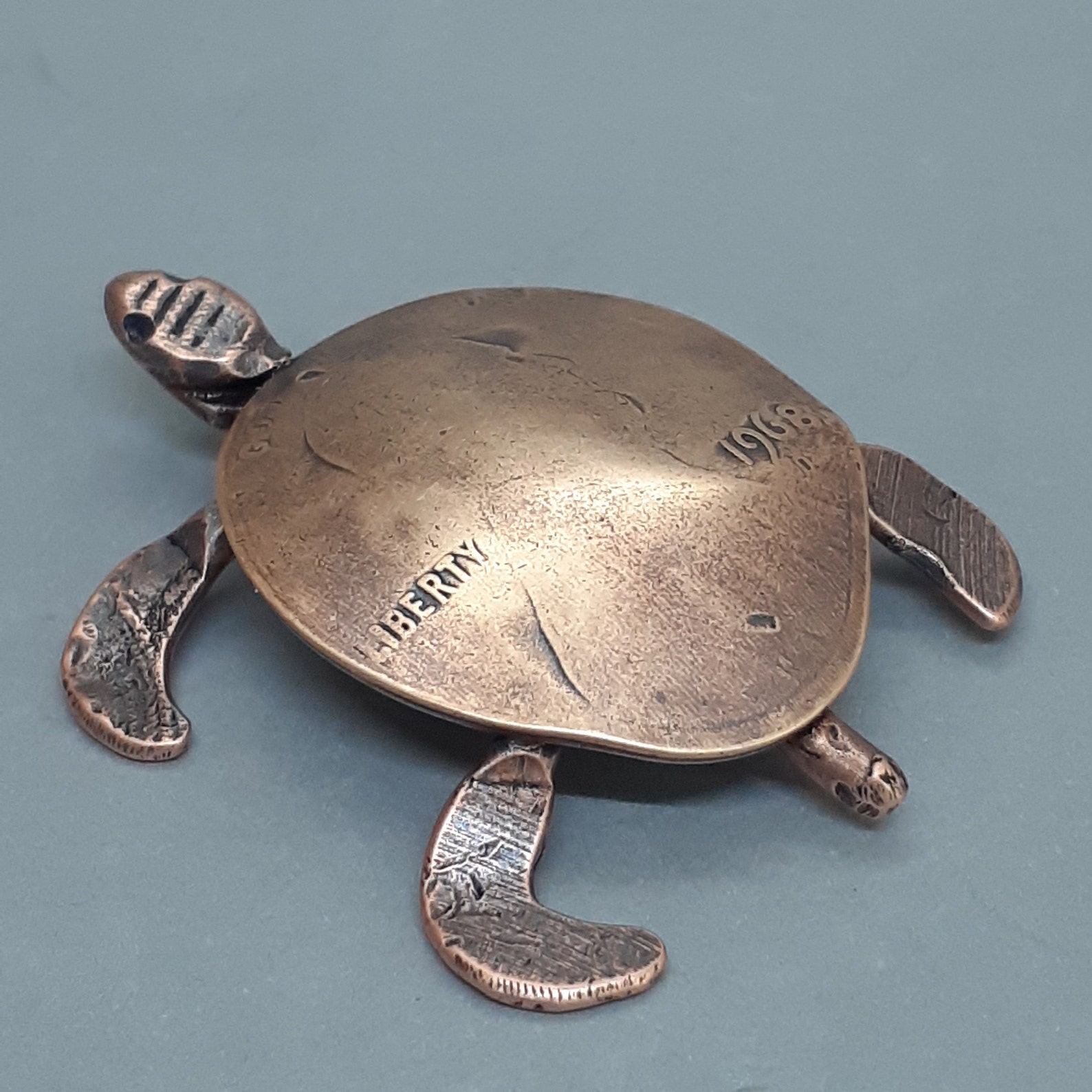 MINIATURE SEA TURTLE Handmade Copper Penny Sea Turtle Etsy