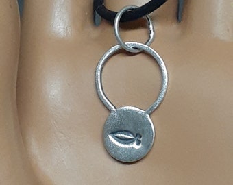 PENDANT CHRISTIAN,ICHTHUS, Jesus Fish Pendant, Handmade, Minimalist, Stamped Fish Design, Christian Fish, Sterling Silver Christian Jewelry,