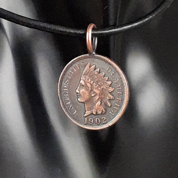 PENDANT, CHARM, PENNY, Indian Head Pendant, Antique Indian Coin, "Penny Creations", Coin Jewelry, Copper Jewelry, Indian Penny Coin Pendant