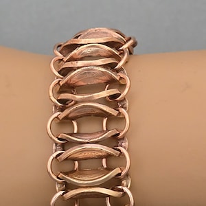 BRACELET, FOLDED COPPER, Handmade Penny Bracelets, Copper Coin Bracelet, Ooak Bracelets, Wheat  Lincoln Penny Bracelet, Altered Wheat Pennie