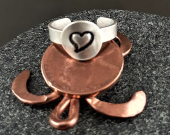 HEART TOE RING, Handmade Minimalist Ring, Statement Ring, Heart Ring, Friendship Ring, Promise Ring, Sterling Silver Toe Rings, Summer Rings