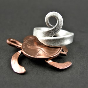 RING, STERLING SILVER, Handmade, Sizes 5 1/2 -11 mm wide 2.6 g, 8 1/4-- 16 mm wide 4.6 g, 8 1/2 -19 mm wide 6.1 g, Beautiful Brushed Finish