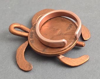 Handmade, Copper Toe Ring, Adjustable Satin Finish, Body Jewelry, Comfort Fit Design