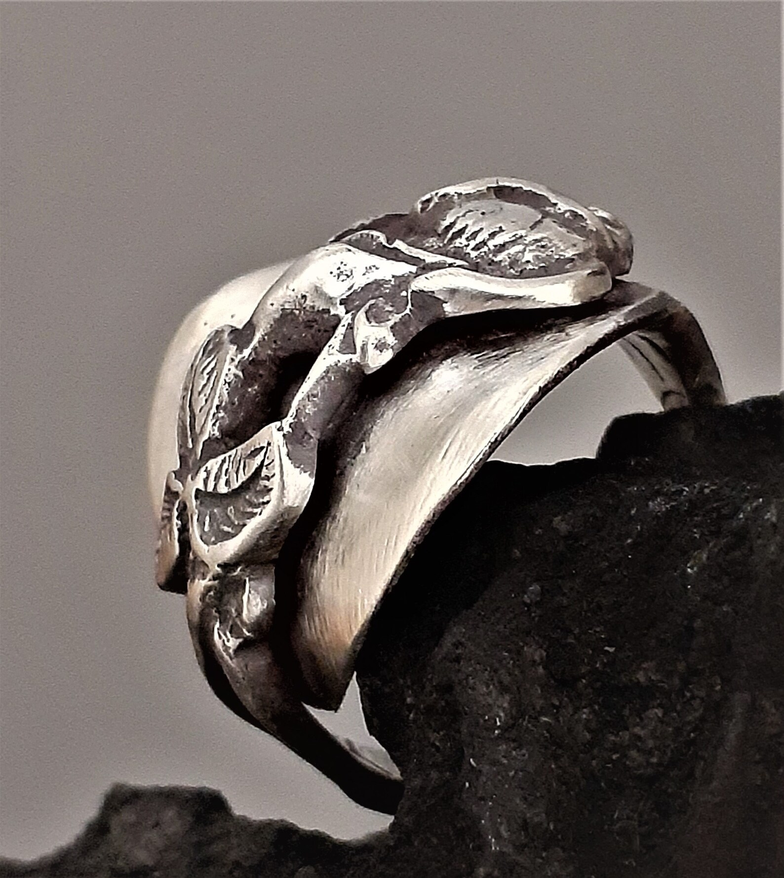 RING,ROSE BUD, Sterling Silver Spoon Rings, Statement Rings, Rose ...
