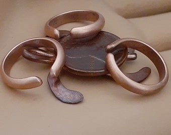 TOE RING COPPER , Handmade, Plan and Smooth Toe Ring. Body Jewelry, Adjustable Toe Ring  mm wide, Satin Finish