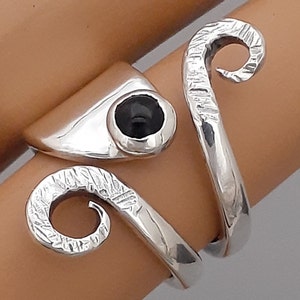 RING, BLACK ONYX, ooak. Valentine gift, Hammered Sterling Silver, Upcycled Jewelry, Sweetheart Ring, 4 1/2 to 5 1/2, High Satin Polished .