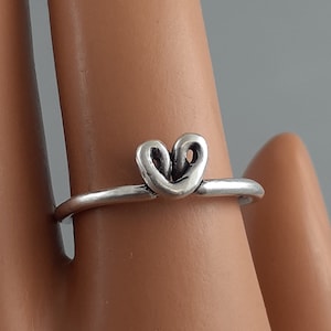 RING, STERLING, HEART, Handmade, Minimalist Rings, Satin Finish, Promise Ring, Friendship Ring, Heart Ring, Silver Heart Ring, Pendant Ring