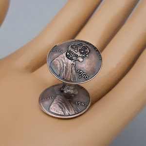 HANDMADE, COPPER MUSHROOM, Ooak Miniature, Miniature Mushroom, Copper Miniature Sculpture, Day of the Dead, Coin Collecting, Fairy Gardens