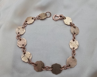 BRACELET, SCALLOP COPPER, Handmade Copper Bracelet, Copper Link Bracelet, Copper Jewelry, Adjustable Copper Bracelet, Heavy Copper Bracelet.