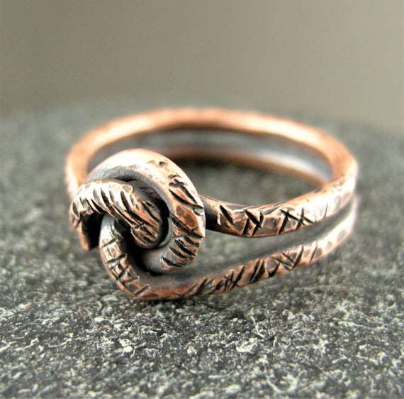 COPPER, RING, HAMMERED, Handmade, Satin Finish, Rustic Jewelry