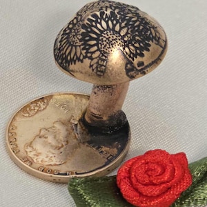 MUSHROOM,RUSTIC COPPER , Miniature Mushroom, Copper Sculpture, Penny Art, Antique Coins, Folk Art, Collectible Copper Miniatures, Coin Art