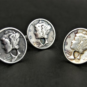 RING, DIME N Ring, 1941 Mercury Dime, Valentines Gift  for her, Sterling Silver Band Antique Coin Promise Ring, Minimalist, Statement Ring