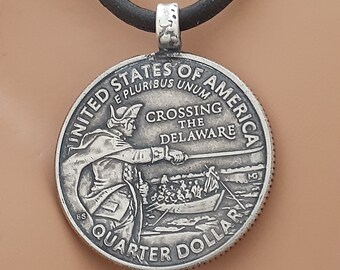 STATE QUARTER PENDANT, Memorabilia Collectables, Historic Charm, Memorabilia, Handmade, State Coin Jewelry, Historic State Coin Pendants.