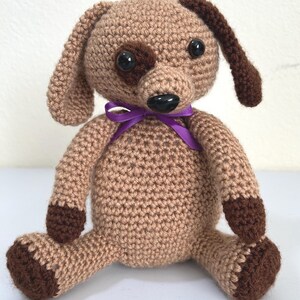 Hand Crocheted Puppy Plushie: Amigurumi Nursery Toy