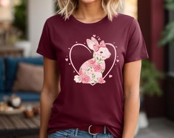 Happy Easter Shirt, Easter Kids Tee, Easter Toddler T-Shirt, Cute Easter Pink Bunny Shirt, Easter Rabbit Tee, Happy Easter Day Shirt
