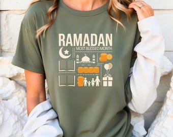 Ramadan Mubarak Shirt, Ramadan Kareem T-shirt, Most Blessed Month Shirt, Happy Ramadan Shirt, Unisex Ramadan Family Tee, Gift For Ramadan