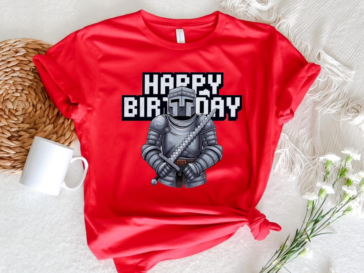 Mine-craft Gamer Birthday Tee (Vakiausa)