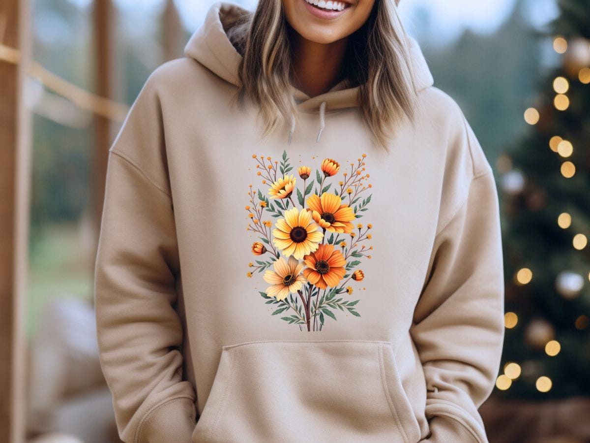 Fall Flower Hoodie - Etsy