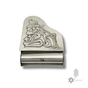 Sterling Silver Havdalah Spice Box • Piano Design Besamim • Jewish Art Gift