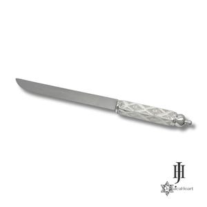 Challah Bread Knife For Shabbat • 925 Silver Judaica Art • Jewish Holiday Gift Idea • Handmade Israeli Art For Jewish Home