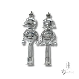 Torah Ornaments - 925 Sterling Silver Torah Rimonim - Handmade Torah Finials From Israel - Perfect Gift Idea For Synagogue