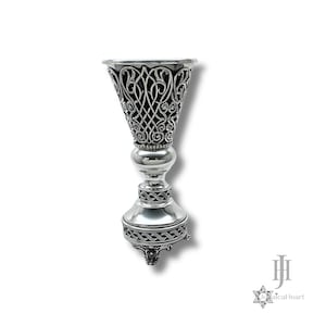 Elegant Havdalah Candle Holder - 925 Sterling Silver Judaica Art - Perfect Gift For Shabbat - Jewish Home Traditions