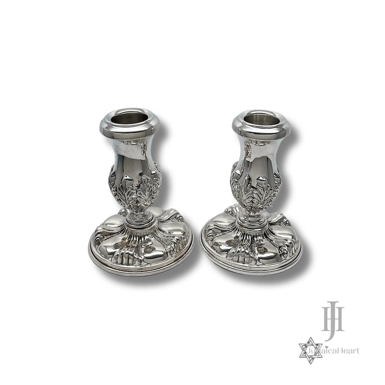 Sterling Silver Shabbat Candlesticks • Handmade Jewish Candle Holders ...