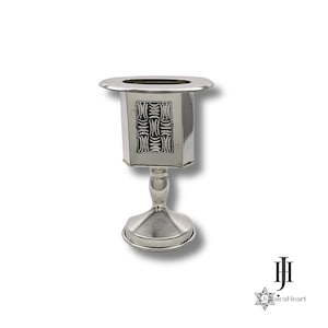 Silver Candleholder For Havdalah • Handmade Judaica From Israel • Jewish Wedding Gift Idea • Jewish Holiday Gift