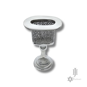 Silver Havdalah Candle Holder - Jewish Art From Israel - Handmade Havdalah Set For Home - Perfect Passover Gift Idea