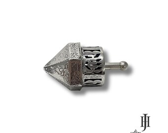 Sterling Silver Hanukkah Dreidel • Handmade Judaica Gift