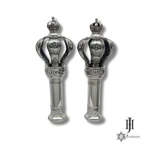 Sterling Silver Torah Rimonim - Handmade Pair Of Torah Finials - Judaica Art From Israel - Unique Ornaments For Sefer Torah