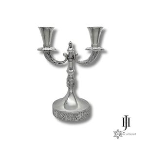 Silver Shabbat Candleholder • Handmade Candlesticks From Israel • Jewish Holiday Gift Idea • Perfect Gift For Jewish Wedding