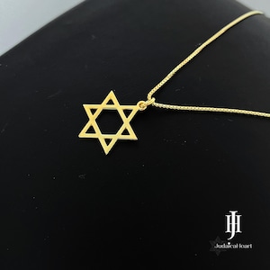 Star Of David Necklace - 14K Gold Magen David Pendant For Women - Handmade Jewish Jewelry  - Perfect Gift For Mom