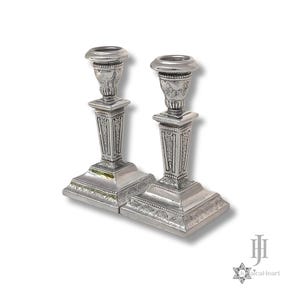 Silver Shabbat Candlesticks • Handmade Judaica For Home • Modern Candle Holders • Perfect Gift For Bat Mitzvah