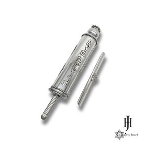 Handmade Sterling Silver Pitum Haketoret Case • Judaica Art Klaf Holder