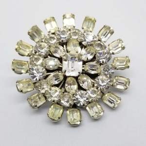 Vintage 1950s Sparkly Rhinestone Crystal Silvertone Brooch | Wedding | Bridal Shower | Prom | Bride | Bridal Pins | Brooch | Brooches