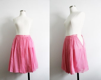 1950s  Vintage “House of Gold” Pink Chiffon Skirt | 50s | Clothing | Women's Clothing | Bridal Shower | Formal | Spring Fashion | Skirts