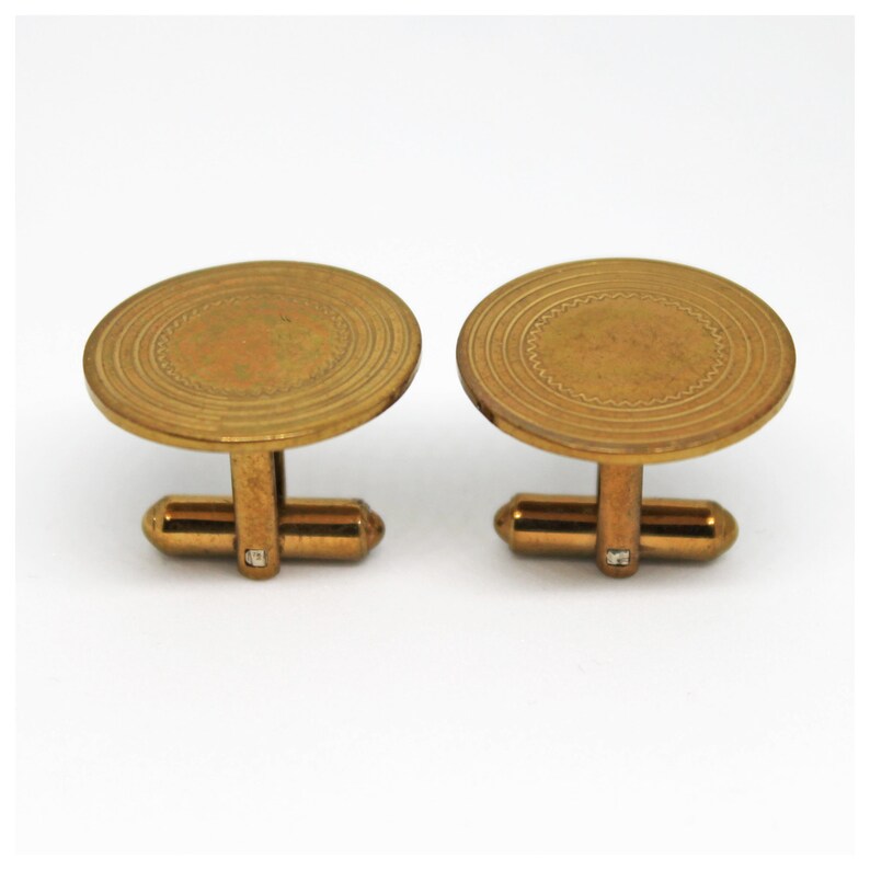 Gift Suit Accessories Weddings Vintage Goldtone Embossed Circular Round Cufflinks Groom Accessories Best Man Wedding Groomsmen