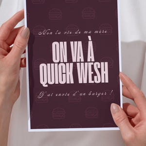 TikTok Humor Postcard – “We’re going to Quick, wesh” Cult Replica, Funny Pop Culture Decoration, Original Digital Art