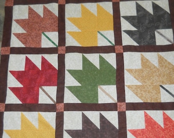 Autumn Leaves  --  quilt top  **new**  (45 x 58)
